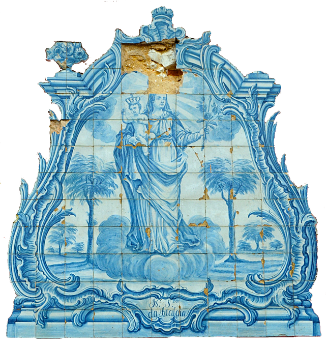 Painel de azulejos que existia numa antiga casa no Lavradio Antigo